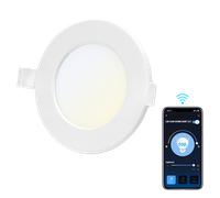 Aigostar Downlight LED Empotrable Inteligente Wifi, 6W, CCT. Regulable de luz cálida a blanca 3000-6500K, 360lm. Compatible Alexa y Google Home. Foco Empotrable LED: 11,5 x 3,2 cm alto