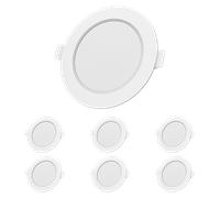 Aigostar Downlight led empotrable Redondo 6W equivalente 72W, 3000K Luz blanca cálida, Blanco,foco empotrable LED, Ojos de buey de led, Ф95-100mm, 6 pack