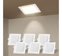 Aigostar Downlight LED Empotrado,9W 1000LM Downlight LED,4000K luz natural,Focos de techo，Ojo De Buey,Adecuado para salón,dormitorio,cocina,pasillo.Ф110-120mm,Paquete De 6