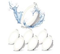 Aigostar Downlight LED Techo Empotrable 4.8W IP65 4000K ø68mm, 6pcs | Ojos de Buey 4000K Luz Natural, Downlight LED Baño Extraplano Blanco, Foco Empotrable LED, ø68mm