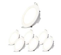 Aigostar Downlight LED Techo Empotrable 4.8W IP65 Impermeable, Ojos de Buey 4000K Luz Natural, Downlight LED Baño Extraplano Blanco, Foco Empotrable LED, ø87*H35mm, 6 pack