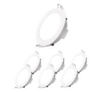Aigostar Downlight LED Techo Empotrable 4.8W IP65 Impermeable, Ojos de Buey 6500K luz blanca fría, Downlight LED Baño Extraplano Blanco, ø87*H35mm, 6 pack