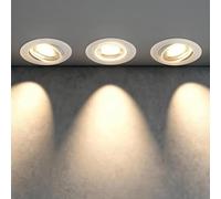 Aigostar Downlight LED Techo Empotrable 5W 370LM 3000K 70-75mm 3uds | Ángulo Rotable 30°/ Equivalente a Halógena 53W/ CRI>80/ carcasa PBT ignífuga/ AC 220-240V sin transformador/ Blanco Neutro