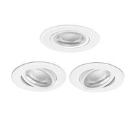 Aigostar Downlight LED Techo Empotrable, 5W Equivalente a Halógena 53W, Luz Blanca Cálida 3000K, Ángulo Rotable 30° Focos LED Interior Techo, Ф70-75 mm, ojos de buey led para techo 3Pcs, AC 220-240V