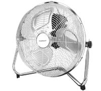 Aigostar Eddie - Ventilador industrial, 60 W, 3 Velocidades, Ajustable 135º, 3 aspas metálicas, 14" (35cm aprox). Motor de cobre. Diseño completo de metal cromado. Silencioso.
