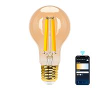 Aigostar Edison Bombillas Alexa LED E27 Bombillas Inteligentes 6W 806LM WIFI Bombilla Vintage A60 Bombillas Filamento Regulable 2700K-6500K, compatible con Alexa/Google Home. ámbar 1 pack