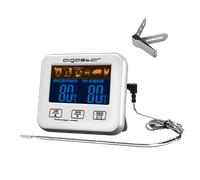 Aigostar Elliott - Termometro Cocina/Temporizador Cocina, Termómetro Digital de Cocina con Sonda y Temperatura Programable; Pantalla LCD, Objetivo con Alarma, Imanes de Fijación Para Horno.