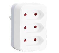 Aigostar Enchufes Europeos con 3 Tomas Adaptador Enchufes Plano Con Protección Infantil,10A,2300W,Blanco