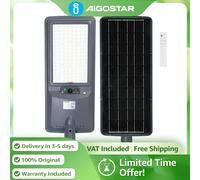 Aigostar Farola Solar 400W 4000LM | 20000mAh, 3 Colores Ajustables (3000K/4500K/6500K) | Sensor IP65 (Soporte No Incl.)