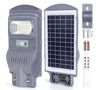 Aigostar - Farola solar exterior con sensor de movimiento, mando a distancia, 50W luz blanca. Foco solar LED para exterior con temporizador, impermeable protección IP65. No incluye soporte.