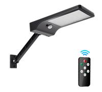 Aigostar - Farola solar LED exterior con sensor de movimiento y mando a distancia. Luz solar exterior resistente al agua IP65, regulable 180º, detección movimiento 7m. Para caminos, entradas etc.