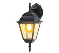 Aigostar Farolillo de exterior, impermeabilidad IP44 y casquillo gordo 27. Aplique de exterior con pantalla transparente. Lámpara de pared exterior perfecta balcones, porches,(bombilla no incluida)
