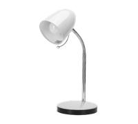 Aigostar Lámpara Escritorio Retro E27, Flexo Escritorio de Metal Vintage Sin Bombilla, Lampara de Mesa con Cuello Flexible, Máx 240V, Cable de 153 cm, Blanco