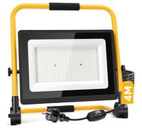 Aigostar Foco de Trabajo LED 200W,18000LM,Foco LED Portátil con Cable de 4M,Enchufes Con Interruptor Estanco,IP65 Impermeable,Soporte plegable,Uso en Interior y Exterior,para Obra, Taller,6500K
