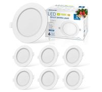 Aigostar Foco empotrable led techo,Iluminacion 9W equivalente 100W, Downlight Led Techo Redondo, 6500K Luz blanca fria, Ojos de buey de led, Ф118-128mm, 6 pack