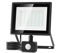 Aigostar Foco LED con Sensor Movimiento 50W,4300LM Super Brillo Focos LED Exterior IP65 Impermeable,Blanco Frío 6500K Proyector Led Exterior,Perfectas para Jardín, Garaje, Patio, etc.