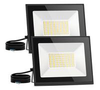 Aigostar Foco Led Exterior 30w,Luz led Exterior Impermeable IP65,Proyector LED Exterior & Interior Blanco Natural 4000 K para Jardín,Patio,Garaje,Parque 2 piezas