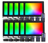 Aigostar Foco LED para exteriores de 50W,Foco LED de color RGB con control remoto, 6 modos estroboscópicos, modo DIY, temporizador, regulables, IP65 a prueba de agua para jardín, fiesta,10 piezas