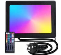 Aigostar - Foco proyector LED con Enchufe，50W，con mando a distancia，RGB:iluminación de colores，6 modos de funcionamiento estroboscópico.Iluminación regulable，temporizador.Uso interior y exterior IP65
