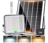 Aigostar - Foco proyector LED con gran panel solar,150W,10000mAH,Batería de gran capacidad.regulable 3000/4000/6500K.1500lm,Uso interior/exterior IP65:Porches,Jardín,Camino,Piscina,Cable de 5m 200w/cc