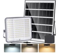 Aigostar - Foco proyector LED con gran panel solar,20000mAH,Batería de gran capacidad.300W,3000lm,Cable de 5m,regulable 3000/4000/6500K.Uso interior/exterior IP65:Porches,Jardín,Patio,Camino,Piscina.