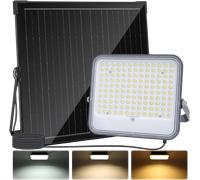 Aigostar - Foco proyector LED con Gran Panel Solar,3000lm,20000mAH, batería de gran capacidad,regulable 3000/4000/6500K,Función crepuscular,Luz solar para exterior y jardín,patios