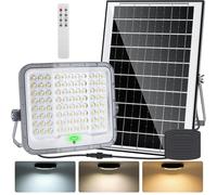 Aigostar - Foco proyector LED con gran panel solar,Cable de 5m,150W,1500lm,10000mAH,Batería de gran capacidad.regulable 3000/4000/6500K.Uso interior/exterior IP65:Porches,Jardín,Camino,Piscina