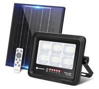 Aigostar Foco Proyector LED Solar 100w, 6500K, con mando a distancia, IP65