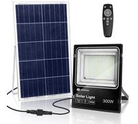 Aigostar Foco Proyector LED Solar 100W 6500K Luz Blanca IP66 Resistente Al Agua para Iluminación Exterior de Jardín, Patios, Caminos y Garajes con Control Remoto 300w 6500k