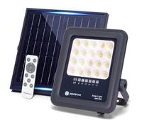 Aigostar Foco proyector LED solar con control remoto,focos solare de 50W, 500LM,luz blanca fría de 6500K,IP65 impermeable Luz solar exterior,para jardín,terrazas,caminos,garajes,cable de 2M
