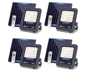Aigostar Foco proyector LED solar con control remoto,focos solare de 50W, 500LM,luz blanca fría de 6500K,IP65 impermeable Luz solar exterior,para jardín,terrazas,caminos,garajes,cable de 2M