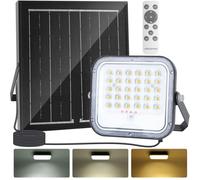 Aigostar - Foco proyector LED solar con mando a distancia,4000mAH,gran panel solar y batería de gran capacidad,regulable 3000/4000/6500K,Función crepuscular,Luz solar para exterior y jardín,patios.