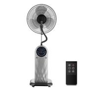 Aigostar Forest Mist - Ventilador de pie oscilante con nebulizador de agua, mando a distancia, función ionizador de aire, pantalla led, temporizador, 95W, 3 modos y velocidades. Color Negro