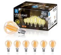 Aigostar G45 Bombillas Filamento Led E14/E27, 2200K/2700K/6500K, 4W/6W/8W, Bombilla retro vintage, No regulable, Pack de 6 Unidades