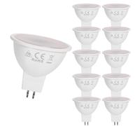 Aigostar GU5.3 MR16 Bombilla LED 6W=45W, luz cálida 3000K, 550 lúmenes, AC/DC 12V, ángulo de visión 100° - 10 unidades