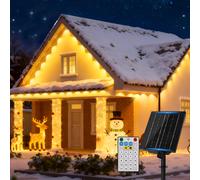 Aigostar Guirnalda Solar para Exterior 15M Aigostar Luces Solares Impermeables IP65 con 19 Modos 50 LEDs RGBY, Automática y sin Cableado Decoración Permanente para Todo el Año，para Navidad y Decoració