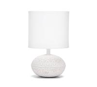 Aigostar Lampara de Mesa de Cerámica, Vintage Lámpara de Mesita de Noche con Pantalla de Tela, Casquillo E14, max.40W, Luz de Noche, Lámpara de Sobremesa para Dormitorio, Salón (sin Bombilla) -H235mm