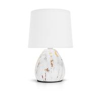 Aigostar Lampara de Mesa de Cerámica, Vintage Lámpara de Mesita de Noche con Pantalla de Tela, Casquillo E14, max.40W, Luz de Noche, Lámpara de Sobremesa para Dormitorio, Salón (sin Bombilla) -H255mm