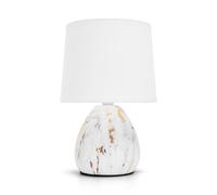 Aigostar Lampara de Mesa de Cerámica, Vintage Lámpara de Mesita de Noche con Pantalla de Tela, Casquillo E14, max.40W, Luz de Noche, Lámpara de Sobremesa para Dormitorio, Salón (sin Bombilla) -H255mm