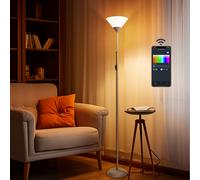 Aigostar Lámpara de Pie Moderna, con Mando a Distancia y Bluetooth Mesh G45 E24 Bombilla LED RGB & 2700K-6500K, Lámpara de Pie Regulable, Compatible con Alexa, 175 cm