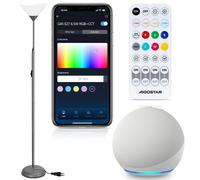 Aigostar Lámpara de Pie Moderna, con Mando a Distancia y Bluetooth Mesh G45 E24 Bombilla LED RGB & 2700K-6500K, Lámpara de Pie Regulable, Compatible con Alexa, 175 cm