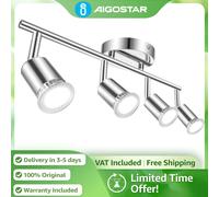 Aigostar Lámpara de Techo con Focos Orientables GU10 | Ángulo Regulable, Diseño Moderno | para Dormitorio, Cocina Sin Bombillas