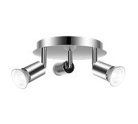 Aigostar- Lámpara de Techo Focos LED,Plafón con 3 Focos GU10 Base,ø200mm,Ajustable y Giratorio Lámpara de techo paradormitorio, cocina, salón, pasillo. No incluye bombillas.
