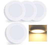 Aigostar Lámpara de Techo LED 6W 600LM Plafón LED Techo luz blanco calida 3000K para Cocina Sala de Estar Dormitorio Pasillo 123 * 35Hmm， 4 piezas