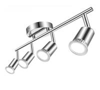 Aigostar Lámpara de Techo LED Focos， Plafón con Focos GU10 4 Luces para Ángulo Ajustable y Giratorio para Interior Focos de Techo Orientables para Dormitorio Cocina (Sin bombillas)