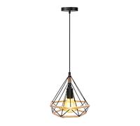 Aigostar Lámpara de techo vintage. Casquillo E27. Lámpara diseño industrial de acero negro y cuerda beige. Estilo retro para decorar el salón, pasillo, dormitorio, despacho, comedor, cafeterías etc