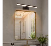 Aigostar Lámpara LED de Espejo 40cm 8W 560LM Lámpara de Baño Amarillo Cálido 4000K Lámpara LED de Pared IP44 230V Luz de Espejo de Baño de Negro Apliques Espejo de Baño