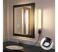Aigostar Lámpara LED de Espejo con toma de corriente 46.5cm 10W 960LM Lámpara de Baño 4000K Luz natural Lámpara LED de Pared IP44 230V Luz de Espejo de Baño de Blanco Apliques Espejo de Baño