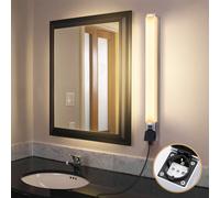 Aigostar Lámpara LED de Espejo con toma de corriente 66.5cm 15W 1350LM Lámpara de Baño 4000K Luz natural Lámpara LED de Pared IP44 230V Luz de Espejo de Baño de Blanco Apliques Espejo de Baño