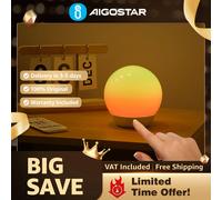 Aigostar Lámpara Mesa Inteligente Bluetooth Mesh | RGB+CCT Táctil Regulable | Compatible Alexa, Dormitorio